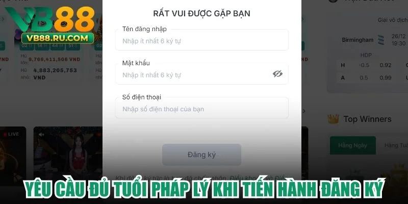 Yêu cầu đủ tuổi pháp lý khi tiến hành đăng ký Yêu cầu đủ tuổi pháp lý khi tiến hành đăng ký